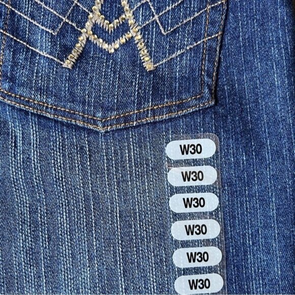 7 For All Mankind ''A'' Pocket wide and flare leg Casual Blue Denim Jean…Size 30 - Picture 11 of 12